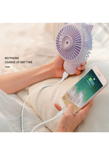 Masaüstü Katlanır Sprey Mini Fan Karikatür Nemlendirme Su Jet Fan (Mavi) (Yurt Dışından) modelleri