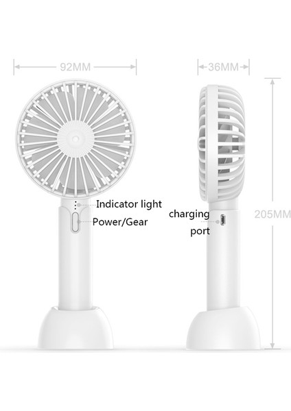 Masaüstü Taşınabilir El Taşınır Mini Sessiz Fan, Renk: X2 Beyaz (Yurt Dışından)