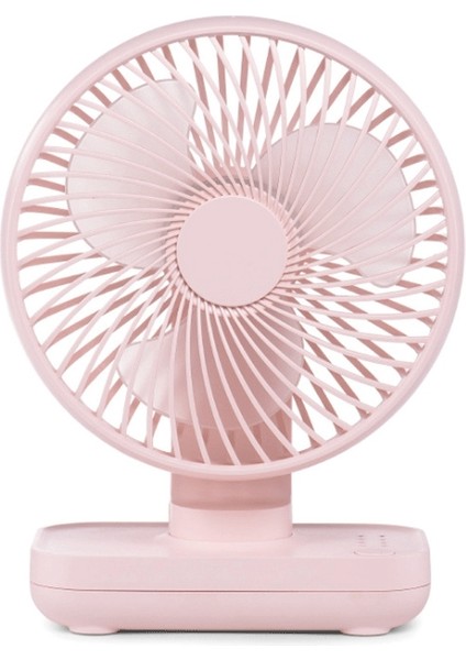 D606 4W USB Şarj Edilebilir Taşınabilir Dört Vitesli Ayarlanabilir Masaüstü Fan (Pembe) (Yurt Dışından)