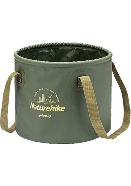 Naturehike NH20SJ040 10LPVC Dış Mekan Katlanır Su Kovası (Ordu Yeşil) (Yurt Dışından)