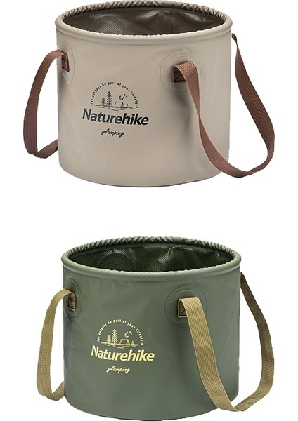 Naturehike NH20SJ040 10LPVC Dış Mekan Katlanır Su Kovası (Ordu Yeşil) (Yurt Dışından)