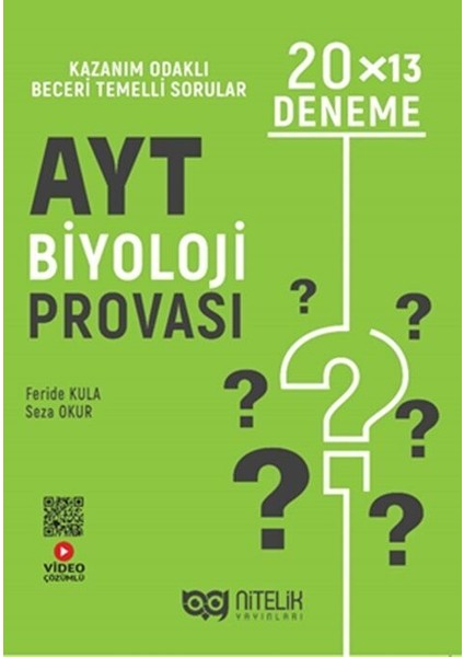 Nitelik Yayınları AYT Biyoloji Provası 20X13 Deneme