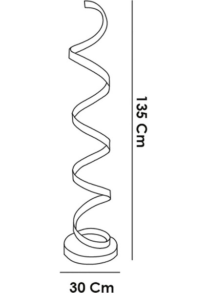 TRA20056 Eco 130 cm LED Lambader Spıral - Işık Rengi 3000K Sıcak Beyaz