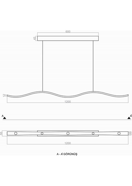 TRA22001 Eco 120 cm LED Avize Sarkıt Eyes - Işık Rengi 4000K Doğal Beyaz