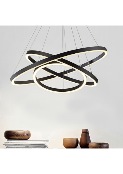 TRA30043 Eco Ø80 cm LED Avize Sarkıt 3cırkel - Işık Rengi 3000K Sıcak Beyaz
