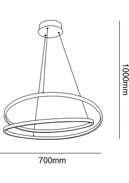 TRA30035 Eco Ø60 cm LED Avize Sarkıt Çiftsalto - Işık Rengi 4000K Doğal Beyaz