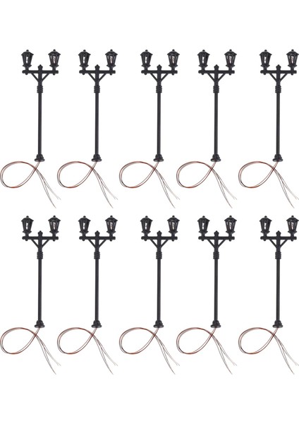 10X Model Demiryolu Lambası Bahçe Sokağı Işığı 1: 100 Ölçekli Park LED Işıkları Yukarı (Yurt Dışından)