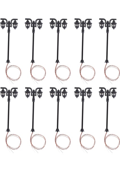 10X Model Demiryolu Lambası Bahçe Sokağı Işığı 1: 100 Ölçekli Park LED Işıkları Aşağı (Yurt Dışından)
