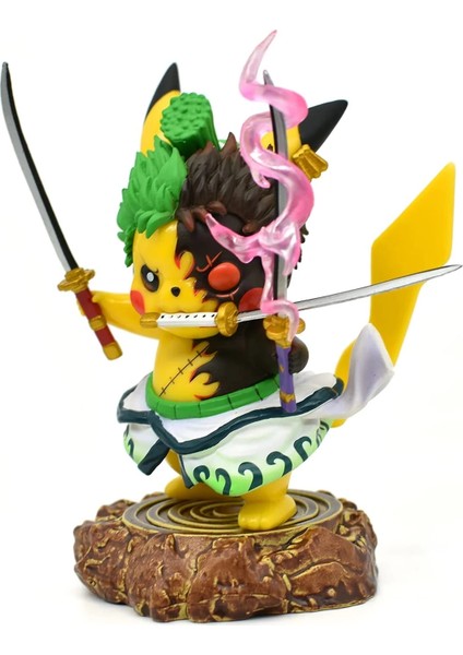 Pvc 4 Kawaii Pikachu Cosplay Roronoa Zoro Aksiyon Figürü (Yurt Dışından)