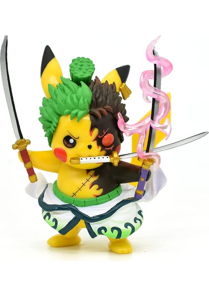 Pvc 4 Kawaii Pikachu Cosplay Roronoa Zoro Aksiyon Figürü (Yurt Dışından)