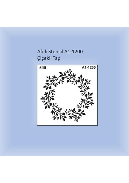 Afilli Stencil A1-1200 Çiçekli Taç 30X30