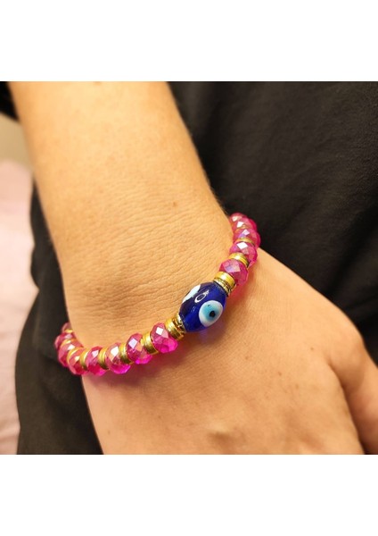 Pembe Kuvars Taşlı Kristal Bijuteri Bileklik fiyatları