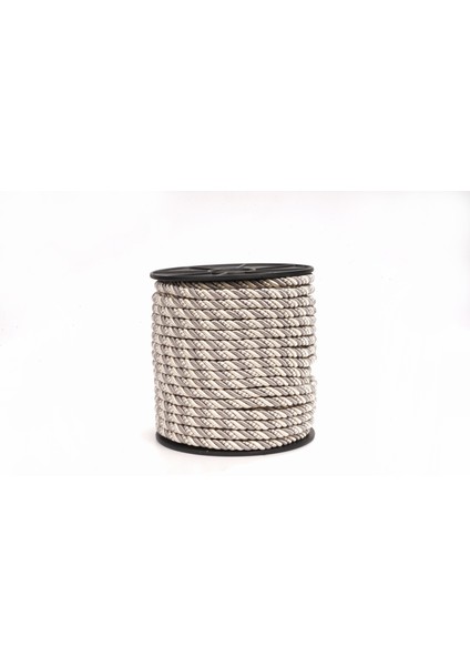 Polyester Kordon İp 10mm 50metre- Gri/ Krem