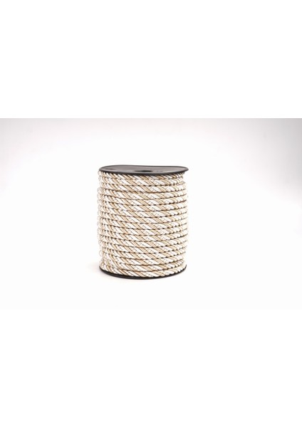 Polyester Kordon İp 10mm 50metre- Koyu vizon/ Krem