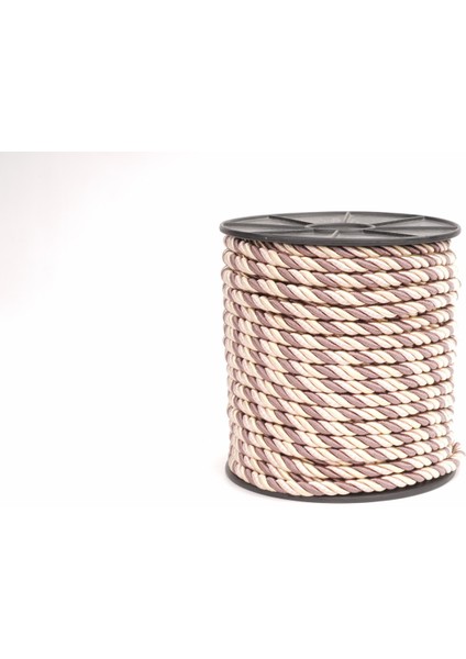 Polyester Kordon ip 10mm 50metre- Kestane/Krem