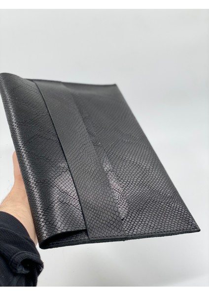 Macbook Kılıf Siyah 13 Inç Pro ve Air Uyumlu Yılan Desenli Deri Taşıma Çantası fiyatları