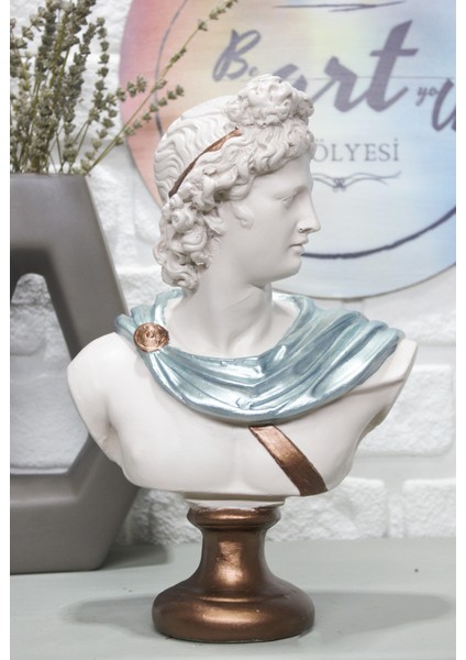 Apollo Büst Heykel Bej