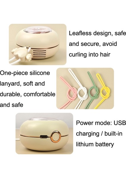 S168 Asılı Boyun Yapraksız USB Fan Pembesi (Yurt Dışından)