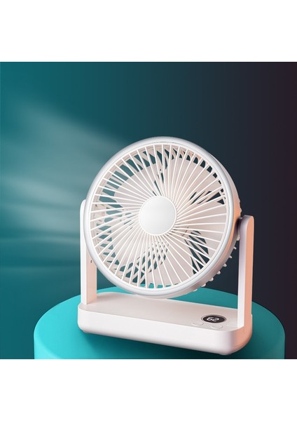 LED Ekranlı F701 Masaüstü Fanı Beyaz (Yurt Dışından)