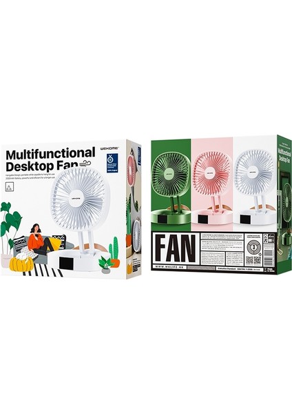 WT-F23 Taşınabilir Katlanabilir Masaüstü Ectric Fan Pembesi (Yurt Dışından)
