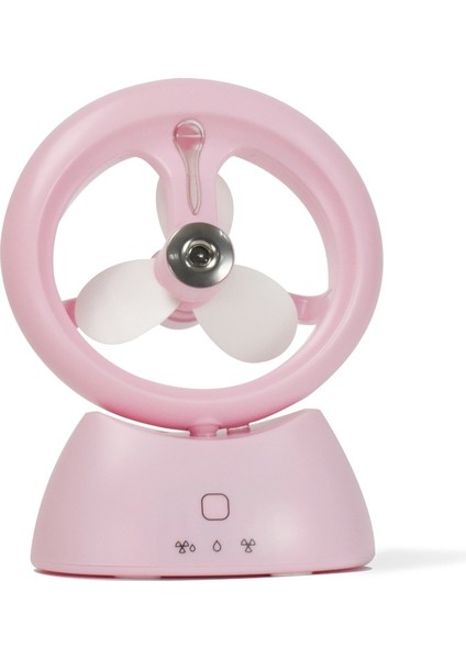 Mini USB Şarj Edilebilir Masaüstü Sprey Fan Buzlu Pembe (Yurt Dışından)