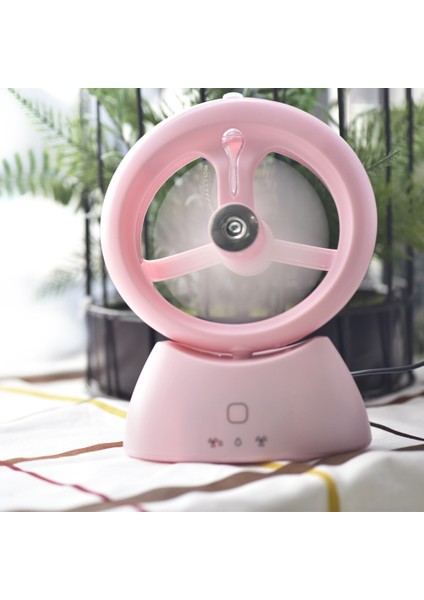 Mini USB Şarj Edilebilir Masaüstü Sprey Fan Buzlu Pembe (Yurt Dışından)