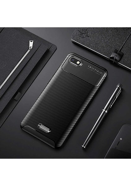 Xiaomi Redmi 6A Kılıf Antişok Carbon Regnor Antişok Carbon Silikon