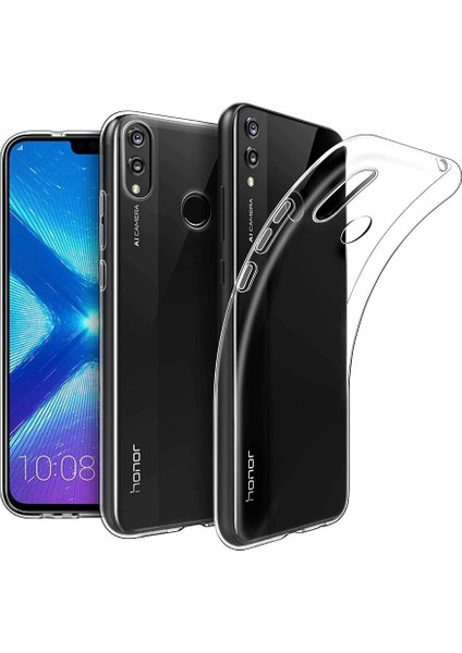 Huawei Honor 8x Kılıf Crystal Clear Liquid Soft Transparent Şeffaf Ince Silikon
