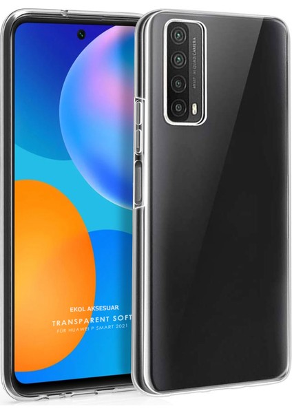 Huawei P Smart 2021 Kılıf Crystal Clear Liquid Soft Transparent Şeffaf Ince Silikon
