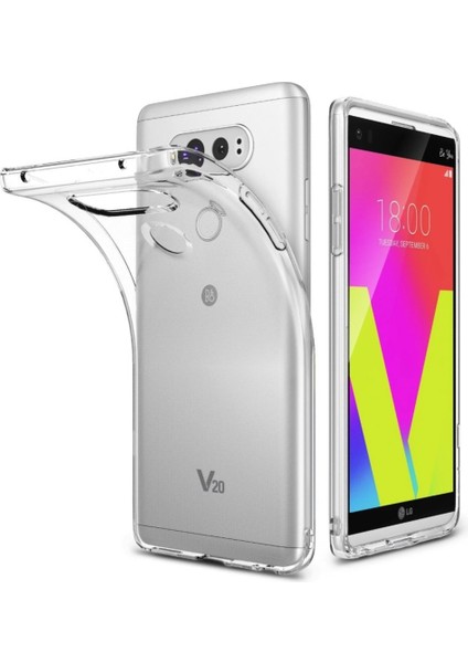 Lg V20 Kılıf Crystal Clear Liquid Soft Transparent Şeffaf Ince Silikon