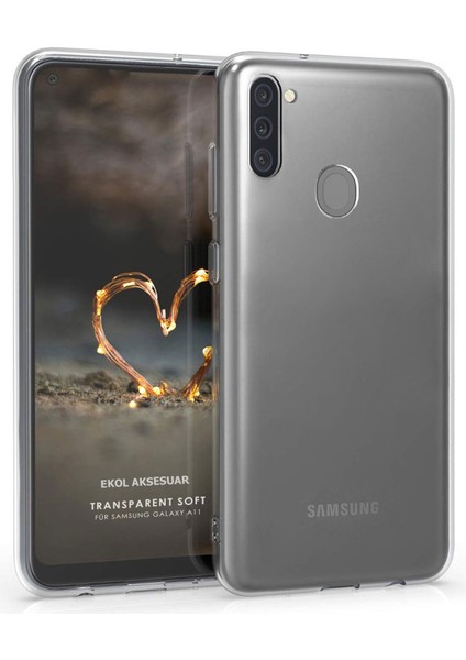 Samsung Galaxy A11 - M11 Kılıf Crystal Clear Liquid Soft Transparent Şeffaf Ince Silikon