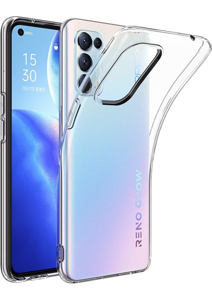 Oppo Reno 5 Pro Kılıf Crystal Clear Liquid Soft Transparent Şeffaf Ince Silikon