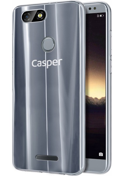 Casper Via M4 Kılıf Clear Soft Transparent Şeffaf Ince Silikon + Ekran Koruyucu