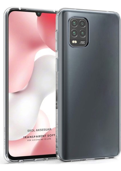 Xiaomi Mi 10 Lite Kılıf Crystal Clear Liquid Soft Transparent Şeffaf Ince Silikon