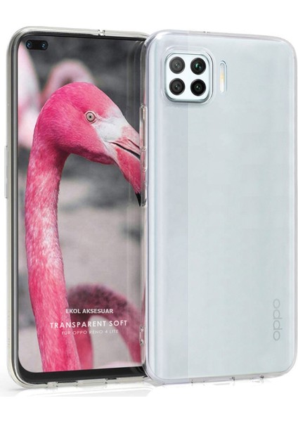 Oppo Reno 4 Lite Kılıf Clear Soft Transparent Şeffaf Ince Silikon + Ekran Koruyucu