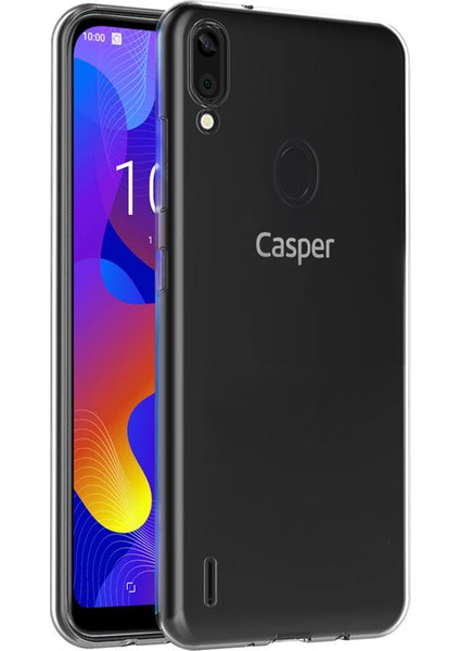 Casper Via E3 Kılıf Clear Soft Transparent Şeffaf Ince Silikon + Ekran Koruyucu