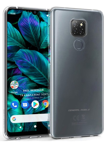General Mobile GM20 Kılıf Clear Soft Transparent Şeffaf Ince Silikon + Ekran Koruyucu