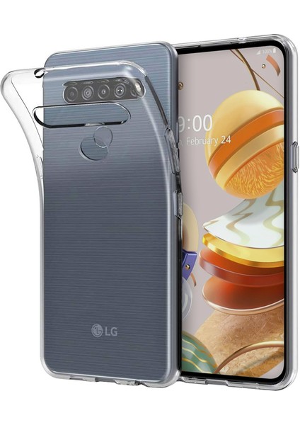 Lg K61 Kılıf Clear Soft Transparent Şeffaf Ince Silikon + Ekran Koruyucu