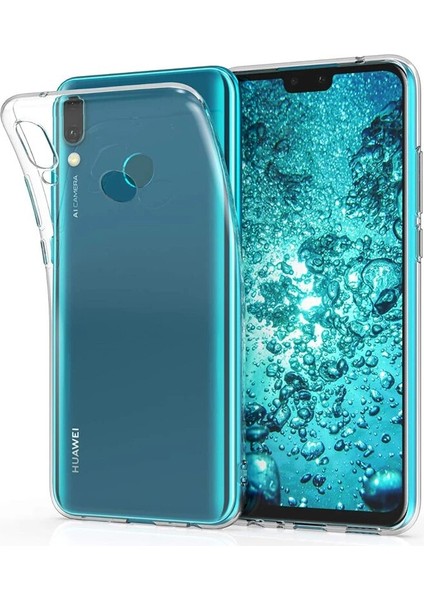 Huawei Y9 2019 Kılıf Clear Soft Transparent Şeffaf Ince Silikon + Ekran Koruyucu