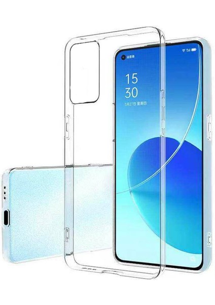 Oppo Reno 6 Kılıf Clear Soft Transparent Şeffaf Ince Silikon + Ekran Koruyucu