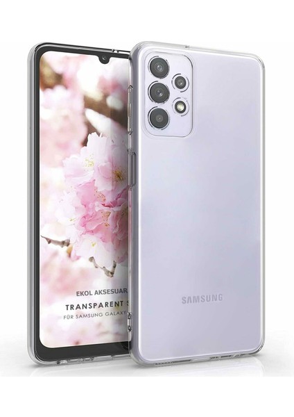 Samsung A32 Kılıf Clear Soft Transparent Şeffaf Ince Silikon + Ekran Koruyucu