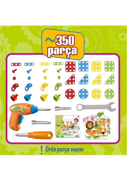 Eğitici Matkaplı Creative Puzzle 340 Parça 3D Oyuncak Seti - Matkap Oyuncak - Eğitici Oyuncak