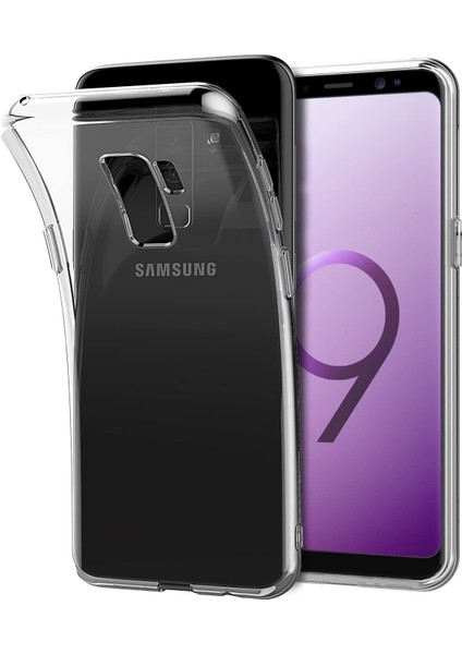Samsung S9 Kılıf Clear Soft Transparent Şeffaf Ince Silikon + Ekran Koruyucu