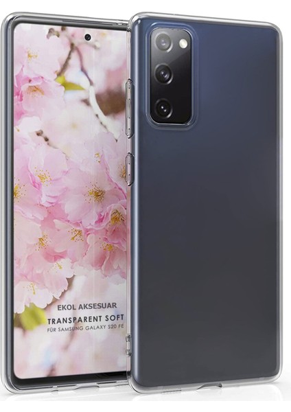 Samsung S20 Fe Kılıf Clear Soft Transparent Şeffaf Ince Silikon + Ekran Koruyucu
