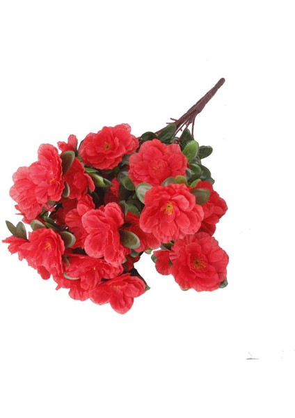 Yapay Çiçek Kırmızı Açelya Demeti 7 Dallı 33*20CM