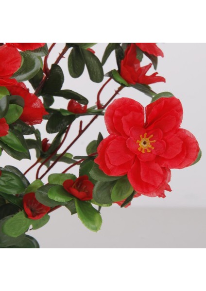 Yapay Çiçek Kırmızı Açelya Demeti 7 Dallı 33*20CM