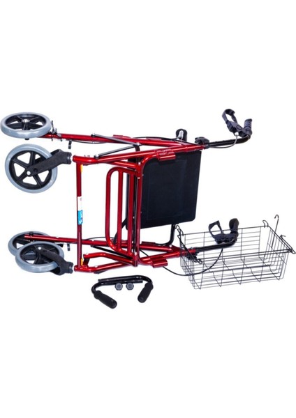 Ayak Pedallı Alüminyum Rolatör Yürüteç - Tekerlekli Sandalye Gibi Kullanma Imkanı
