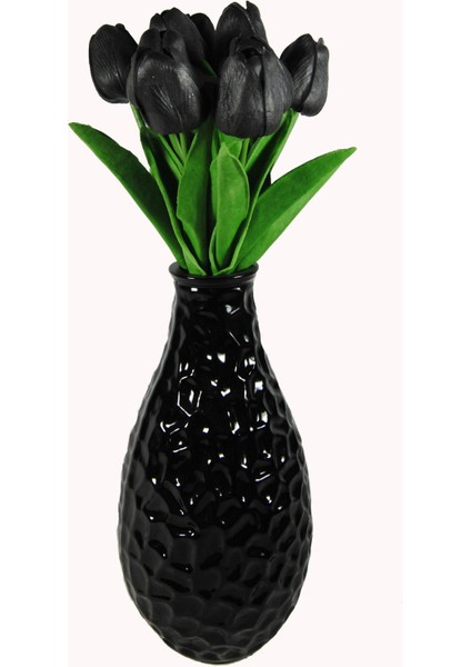 Lilac Home Yapay Çiçek 10 Adet Gerçek Görünümlü Siyah Yapay Islak Lale