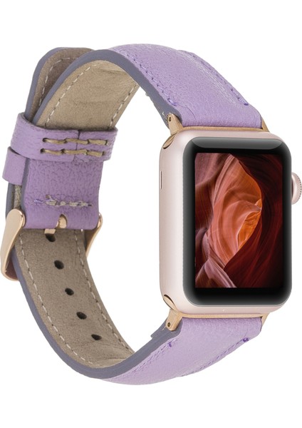 Bouletta Apple Watch Uyumlu Deri Kordon 38-40-41MM CP22 Lila