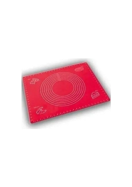 Silikon Hamur Açma Matı Örtüsü 40 x 50 cm Kırmızı